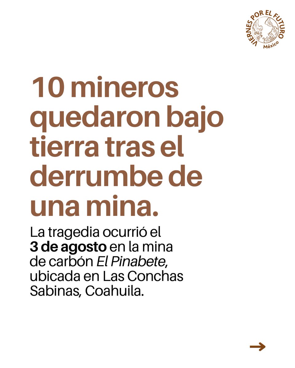 fffmex's tweet photo. 10 mineros quedaron bajo tierra tras el derrumbe de una mina en Las Conchas Sabinas, Coahuila. https://t.co/J45lDbBtvP