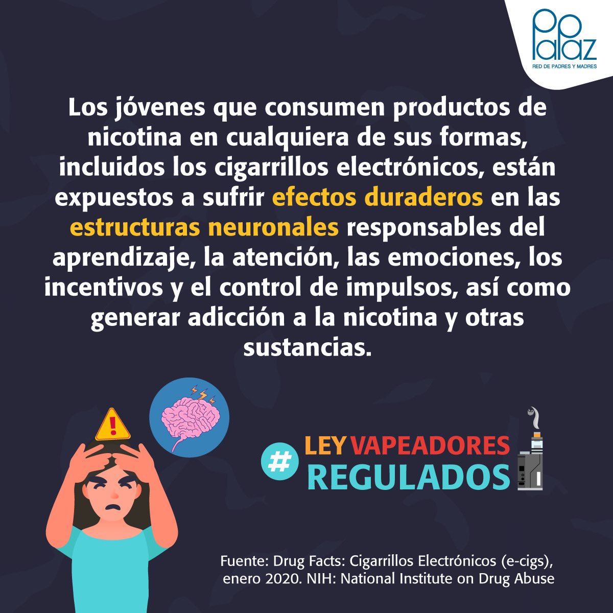 El uso de cigarrillos electrónicos por parte de niñas, niños y adolescentes incrementa tres veces más el riesgo de consumir cigarrillos convencionales: <a href="/MinSaludCol/">MinSalud Colombia 🇨🇴</a>. La #LeyVapeadoresRegulados busca que se prohíba su venta a menores de 18 años