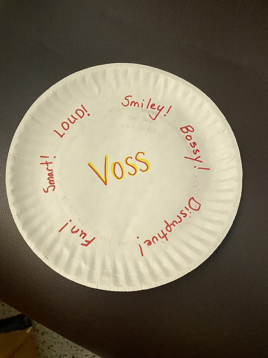 BensonVoss's tweet photo. We have been asked what the most important relationship building activity is for us and we answer, the Cheap Paper Plate Activity!
Note: this is my plate and I am very open.  Direction in comments. 
#issueidea #teachers4teachers #support1another #coteachers #mathlikeaboss https://t.co/2yNvDZmuGY