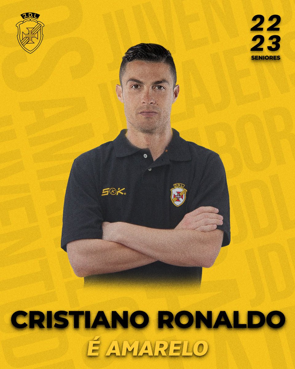 JDLajense's tweet photo. CR7 é AMARELO! 💛💛💛

Hoje ficaram desfeitas todas as dúvidas e Cristiano Ronaldo irá continuar a sua carreira na Vila das Lajes. 🤝

Já estamos ansiosos por te ver a espalhar magia no Campo Manuel Linhares de Lima. 

Cá te esperamos, campeão! 🟡⚪️
#BoraAmarelos #YellowSubmarine https://t.co/0gBGhoWmSL