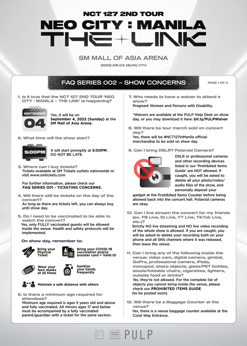 pulpliveworld's tweet photo. It’s time to Kick It with NCT127, NCTzens! 💚

Here’s what you’ve been waiting for! Official #NCT127inManila #THELINKTourManila preparation cheat sheets:
 FAQ 001 - Ticketing Concerns
 FAQ 002 - Show Concerns https://t.co/kUvIILh31g