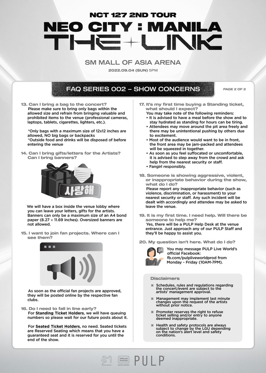 pulpliveworld's tweet photo. It’s time to Kick It with NCT127, NCTzens! 💚

Here’s what you’ve been waiting for! Official #NCT127inManila #THELINKTourManila preparation cheat sheets:
 FAQ 001 - Ticketing Concerns
 FAQ 002 - Show Concerns https://t.co/kUvIILh31g