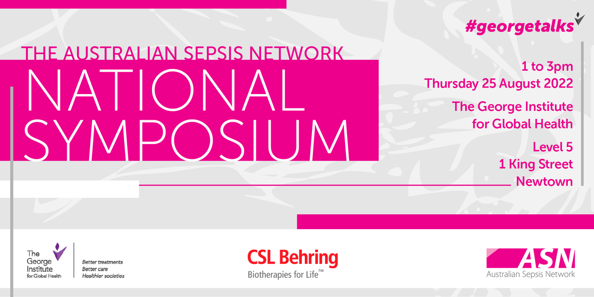 georgeinstitute's tweet photo. We have a fabulous range of speakers at our #GeorgeTalks discussion on the new Sepsis Clinical Care Standard #CCS.
We'll be exploring the pathway to implementation of the new standard in Aus to improve delivery of #sepsis care.
Sign up to join: 🔗https://t.co/nDuabzdYlz https://t.co/FeSkAYfXFp