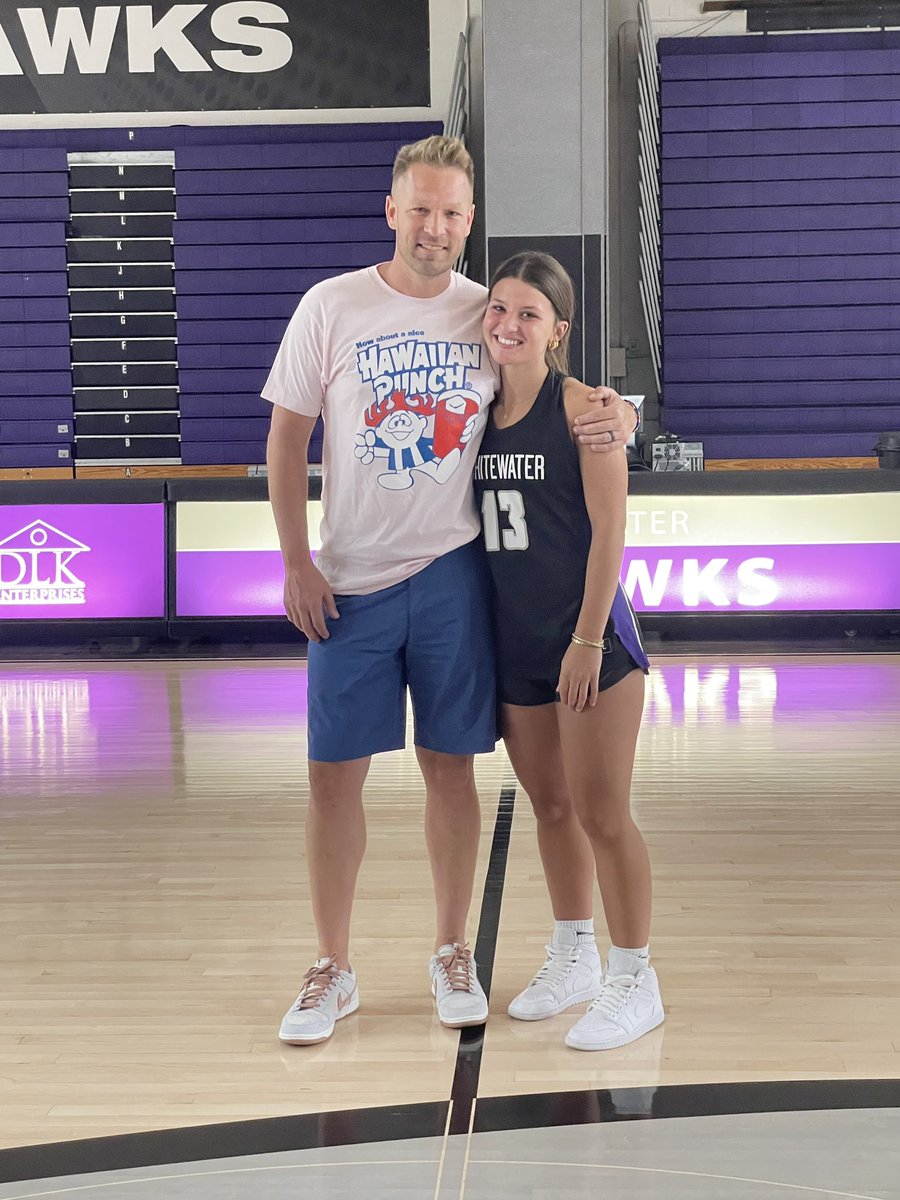 LivPeterson13's tweet photo. After an awesome visit with @coachcarollo and @coachhammer_uww . I am extremely grateful to have received an offer to play for @UWWWomensHoops !! Thank you so much for everything today! 💜 https://t.co/pcN9lrsobi