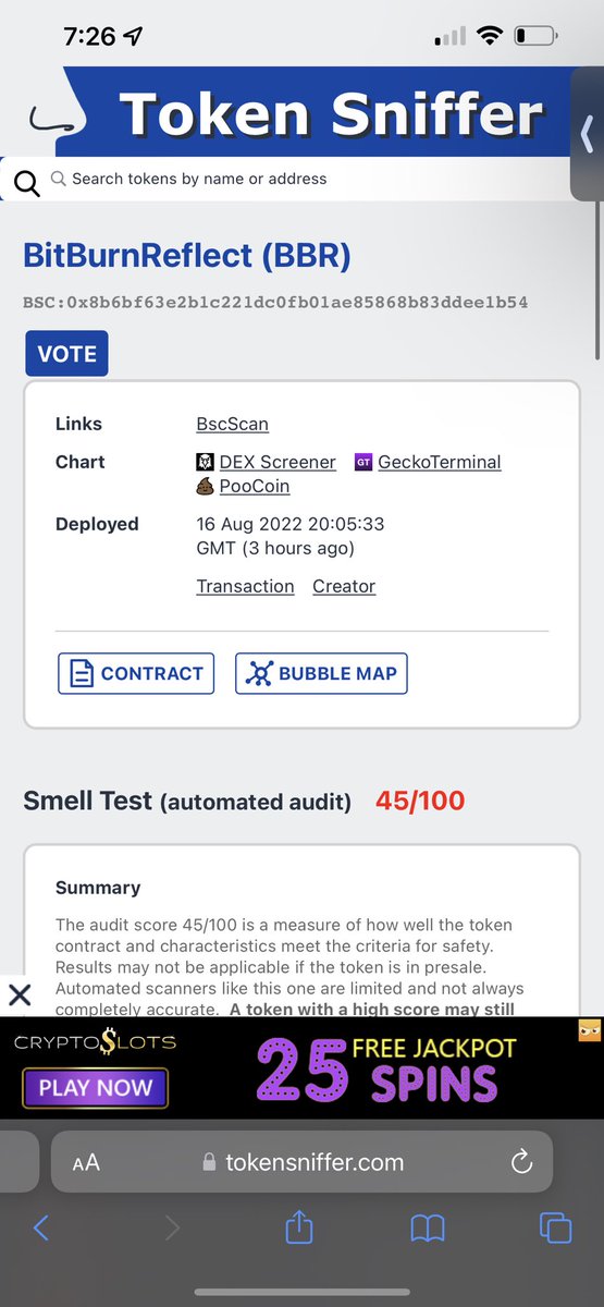 MadScientistBTC's tweet photo. Bitburn reflect results with a grade in RED of 45/100. 
Deployed wallet contains 8% of the total token supply. 
🚨🚨🚨🚨🚨🚨🚨🚨🚨🚨🚨🚨🚨

@realFUD @RoguePull https://t.co/Nzvd0imPHG