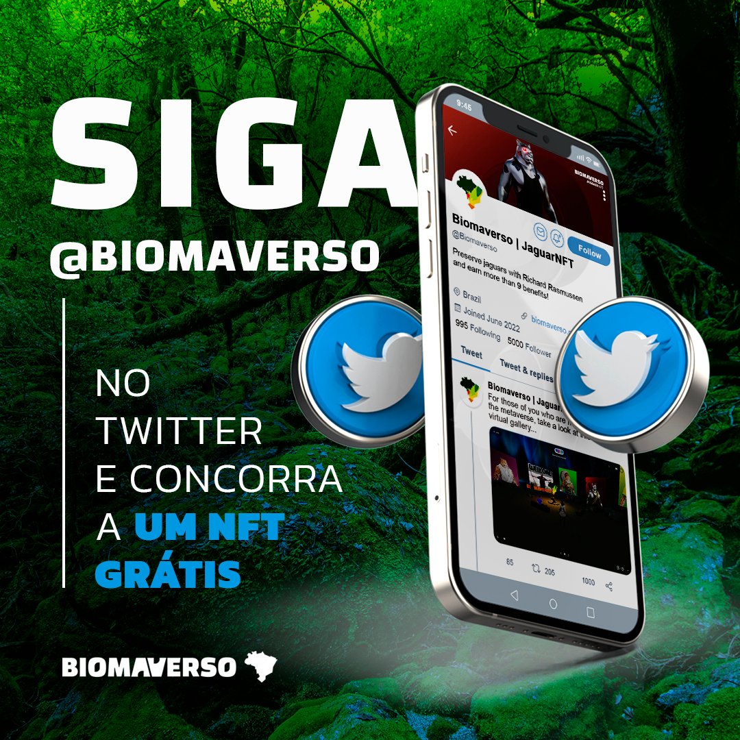 Biomaverso's tweet photo. 🌱Biomaverso JaguarNFT🌱
🎁1x #NFTGratis (Free)
🎁5x WL JaguarNFT

👉Siga @biomaverso Marque 2 amigos &amp; RT🔄

A sua participação ao adotar um Jaguar poderá garantir uma viagem para conhecer a maior biodiversidade do mundo com Richard Rasmussen.

#solanabrasil #Solana #biomaverso https://t.co/GvQthdjaXH