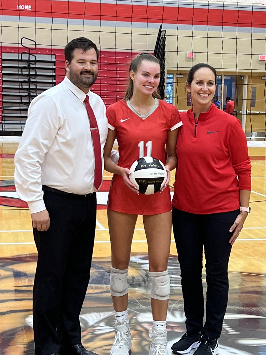 FHSTigers's tweet photo. Congratulations to Ava Vickers for breaking the Fishers career blocks record https://t.co/Rqfb3rp855