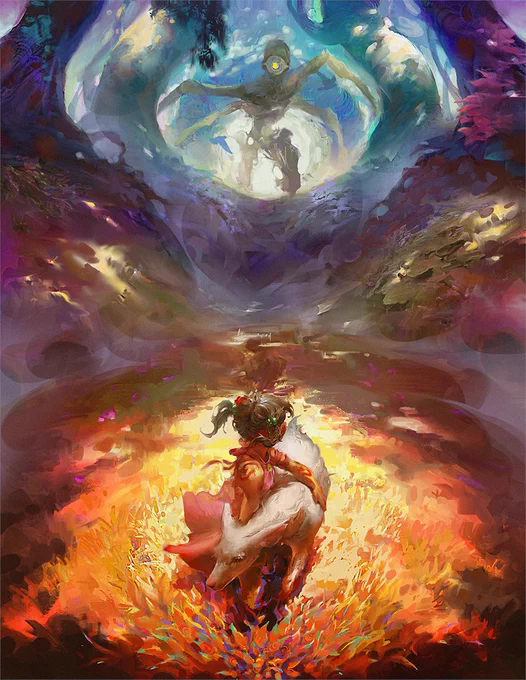The perspective and palette gives this gorgeous piece a dream-like quality. "Ophelia Storybook" by @  