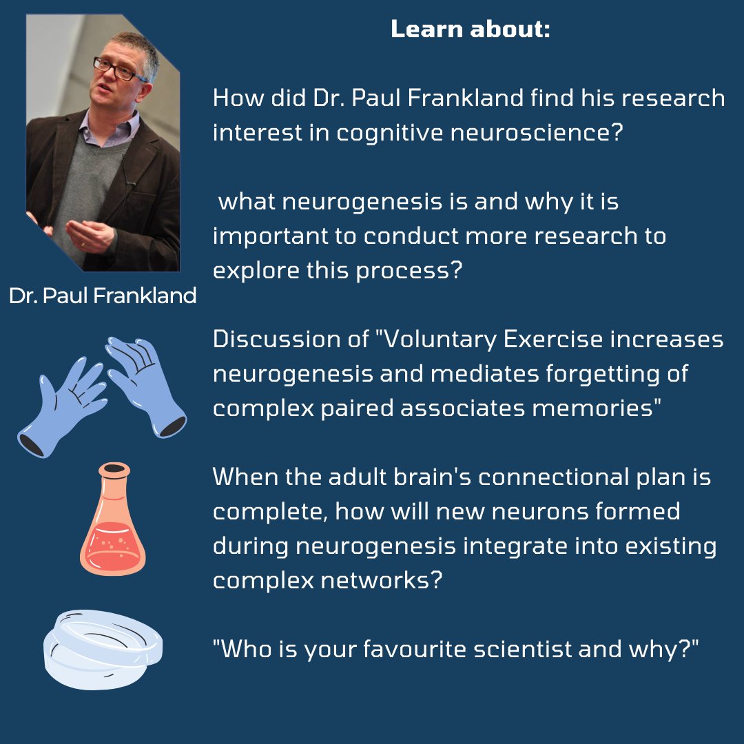 AmospUoft's tweet photo. Our latest episode is out now!  Dr. Paul Frankland, senior scientist in the Neuroscience and Mental Health program at SickKids research institute sits down with us to talk all about the brain and neuron formation 🧠✨
YouTube: https://t.co/S39DcVJJVV https://t.co/l2odJGog0q