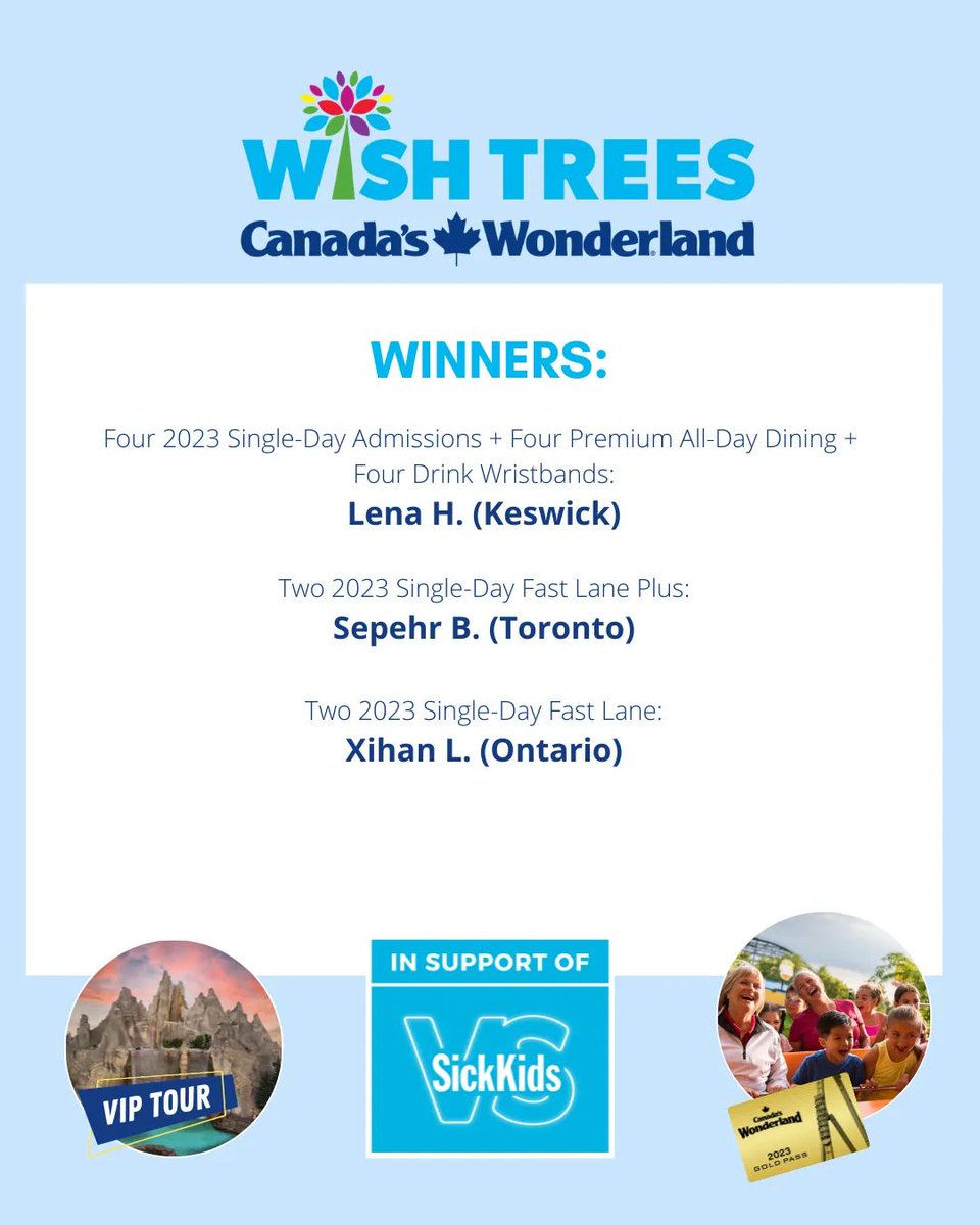 WonderlandNews's tweet photo. Today we wrapped up our 2022 Wish Tree campaign in support of @sickkids Foundation where guests purchased ribbons to tie onto our trees! In two weeks we raised $30,874 to help build a new SickKids hospital. Congrats to our 7 winners, we'll be reaching out! Thank you to everyone! https://t.co/m3nck043I2