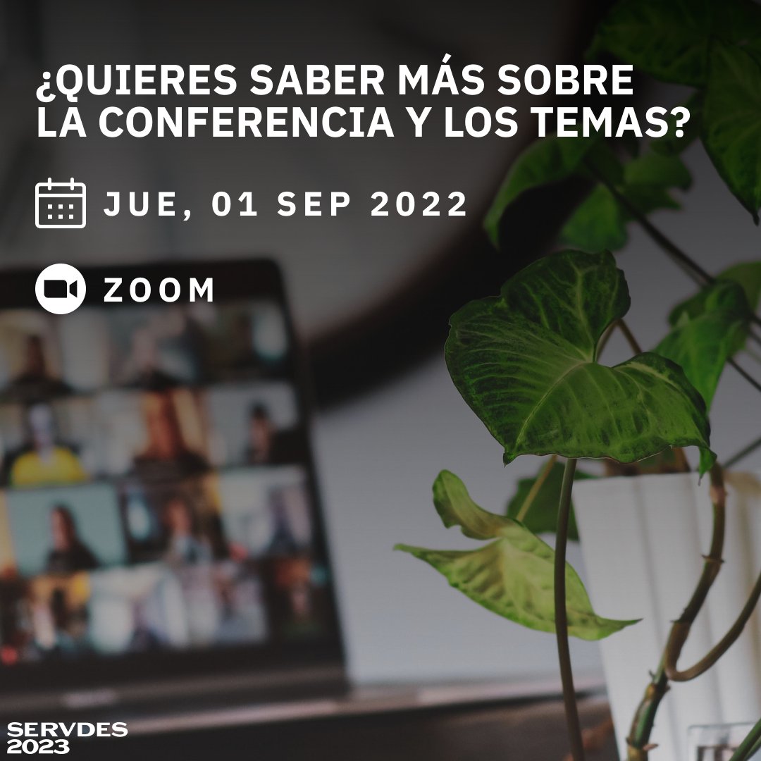 ¿Quieres enviar un trabajo para ServDes.2023 pero aún no sabes para cual tema?
¡Únete a nosotros para saber más sobre cada tema de la conferencia!

En nuestro website podrás encontrar más informaciones de como acceder: lnkd.in/d26mbEXZ

¡Nos vemos pronto!

#servdes2023