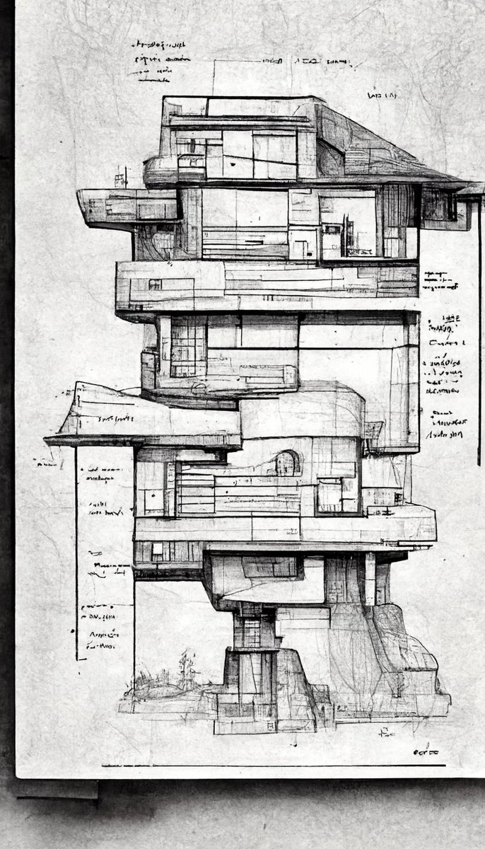 ArchJourney's tweet photo. What happens when you ask an #AI to create rough concept #architecture drawings in a hand drafted style? https://t.co/FUhR0sOOVm