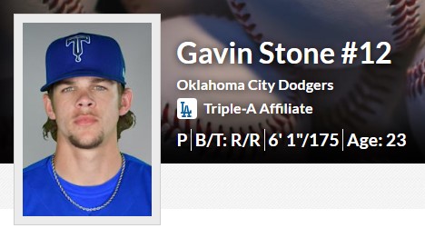 Congratulations to Gavin Stone for getting promoted to AAA OKC. Stone has been one of the best pitchers in the Minor Leagues this year with a 1.56 ERA. He has 135 strikeouts in 98.1 innings to just 36 walks. Well deserved @gavinbstone