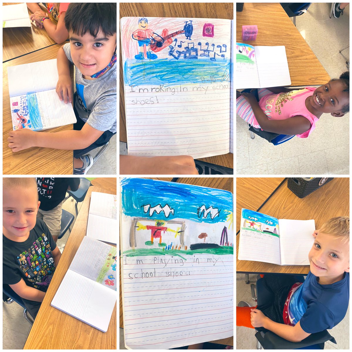 MissKetis's tweet photo. We read “Pete the Cat Rocking in My School Shoes” and then we picked verbs that we like do while in our school shoes 👟🎨🎸 @LaurelOakElem https://t.co/nls8Z6xAEL