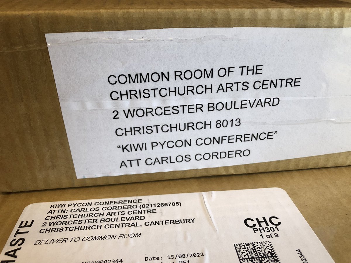 kiwipycon's tweet image. BOX WRANGLING DAY AT #KIWIPYCON

Thank the Apus (Maunga Tapu) for aromatic strong Peruvian 🇵🇪 organic coffee ☕️ 

How are you getting ready for Kiwi #PyCon?
 Guess what’s in those boxes?

🎟 (online &amp;amp; in-person) kiwipycon.nz/tickets 

#WeAreKiwiPyCon #Python