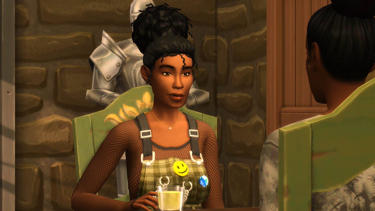 sunsimblvd's tweet photo. meet noel ivy and her lover toni green from my #whimsystories save. they were homeless in love and now they’ve started construction on their tiny home 💚 #ShowUsYourSims #SimsCreatorsCommunity https://t.co/0q0M1MzByw