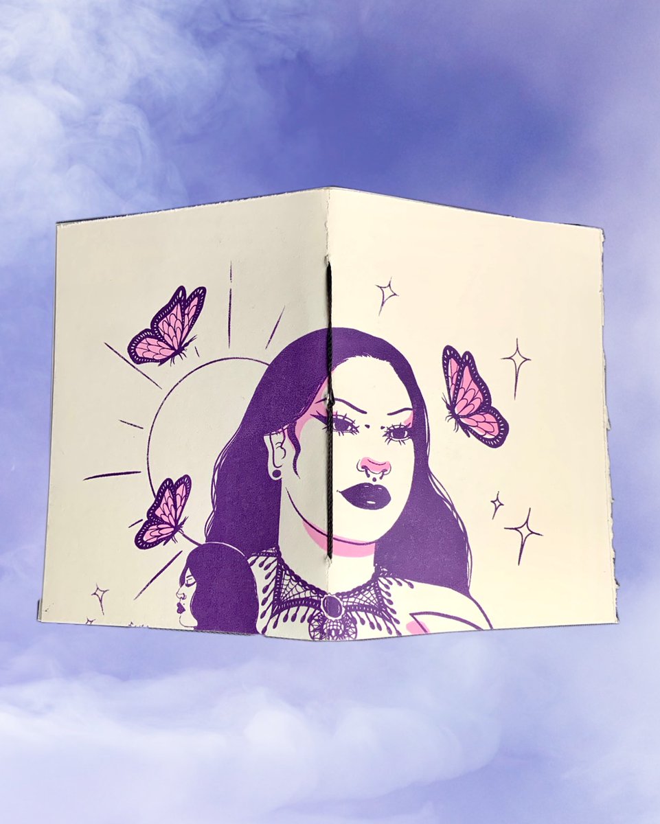 laschicaspelig's tweet photo. Handmade sketchbooks using my screenprint misprints are on my shop! I have limited amounts of each design. Free shipping using “FREESHIP23” code :) https://t.co/JtlS5v7Uyp https://t.co/tm7nFuSiWU