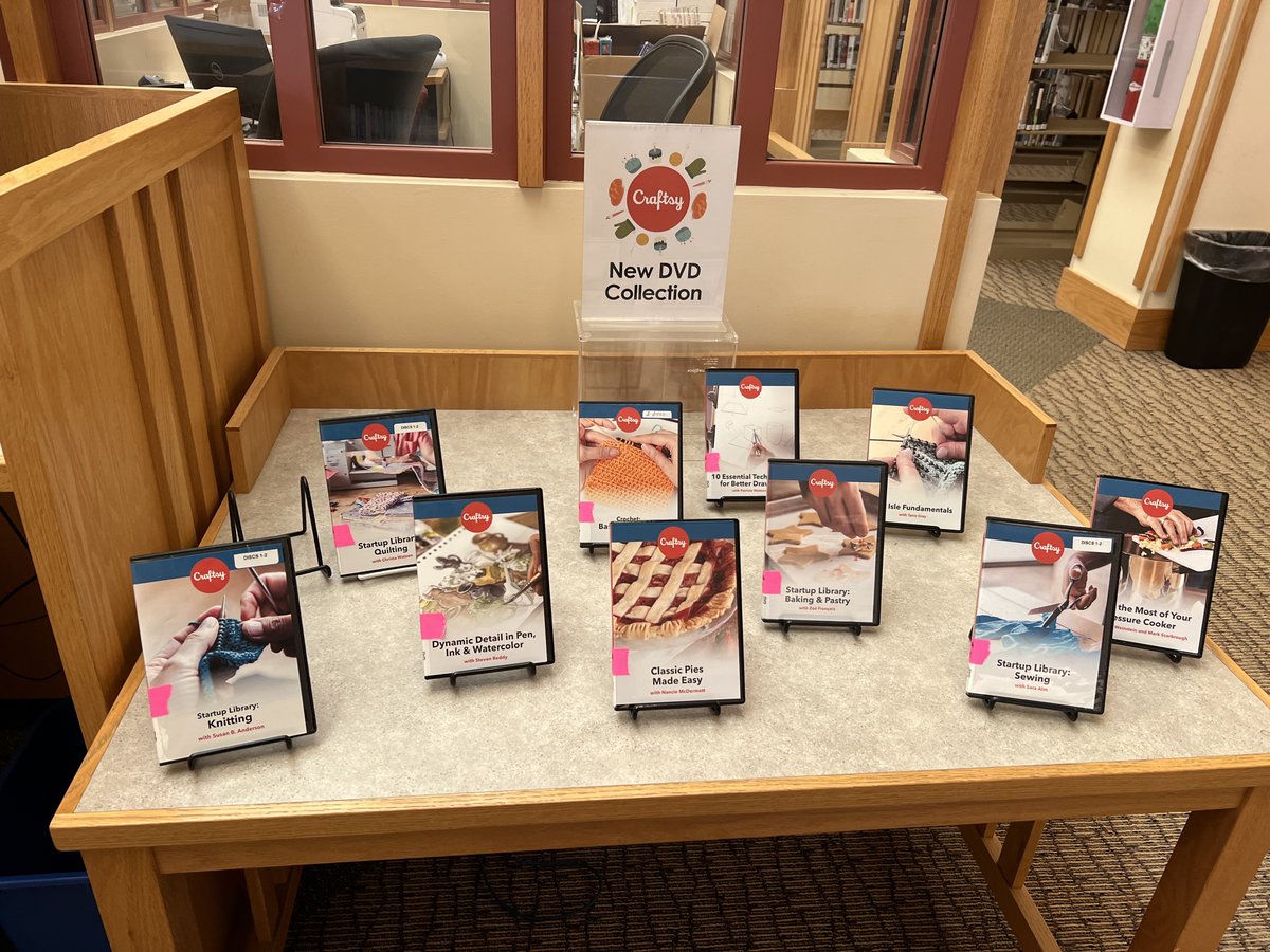 Craftsy DVDs teach knitting, baking, decorating, art—what do you want to learn? Find them upstairs!

You can also watch <a href="/therealcraftsy/">Craftsy</a> videos on Hoopla with your New Lenox Library card: hoopladigital.com/search?q=craft…