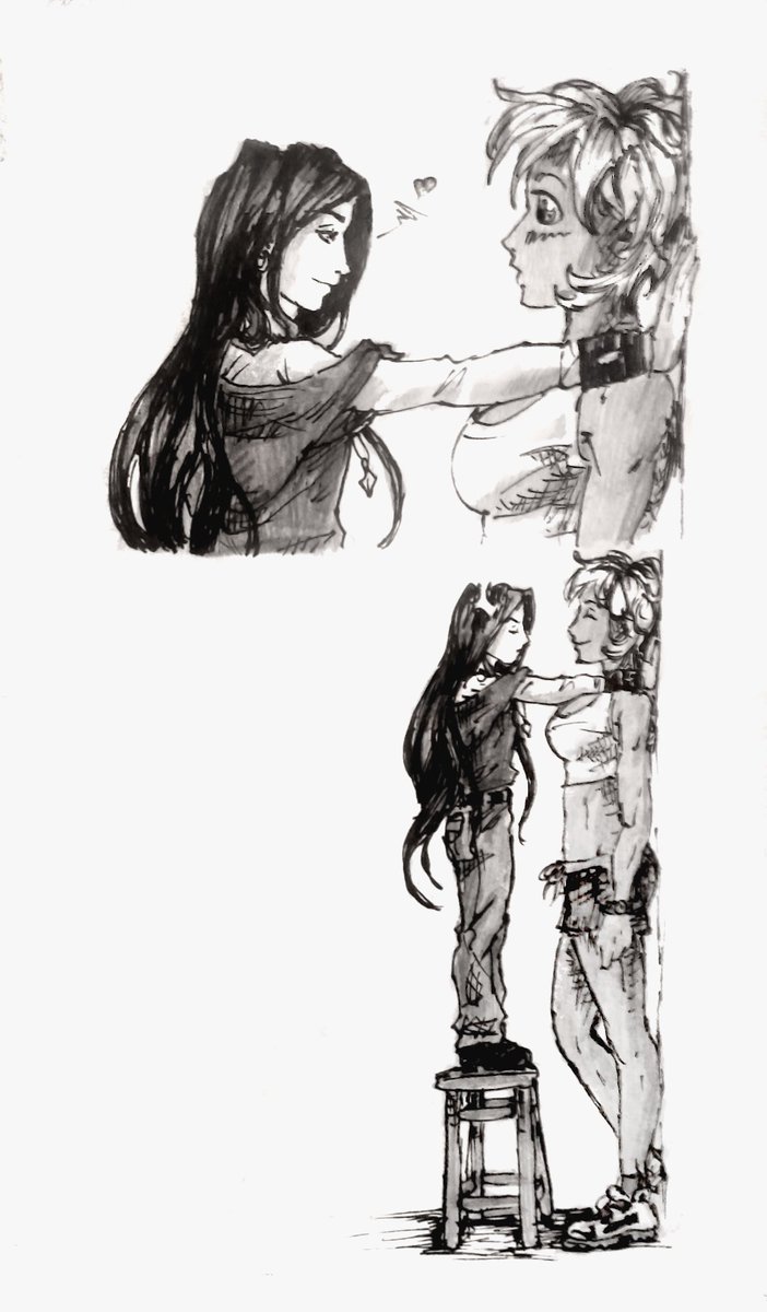 XidaraComics's tweet photo. #tomboy #tallgirl #sporty #wallslam #shortboy #longhair #shorthair #heightdifference #cute #sexy #funny https://t.co/8eP7eSdGOJ