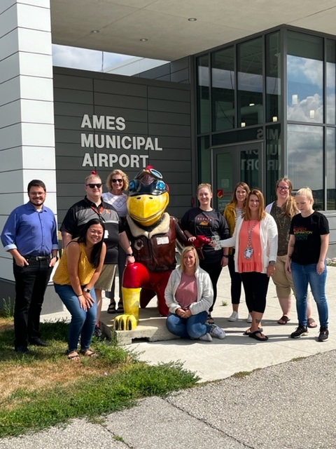 MCarlsonAHS's tweet photo. Did you get to be in an airplane and try on an exoskeleton in your back-to-school PD? If not, you're missing out! Connecting with the Ames Workforce #ameslearns https://t.co/sFCEQYzrS3