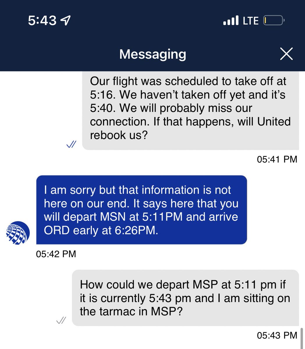 adrienne_propp's tweet photo. Excited to report @united airlines has found a way to turn back time! Either that or a clever way to avoid issuing travel vouchers. https://t.co/GxI5KHF5V2
