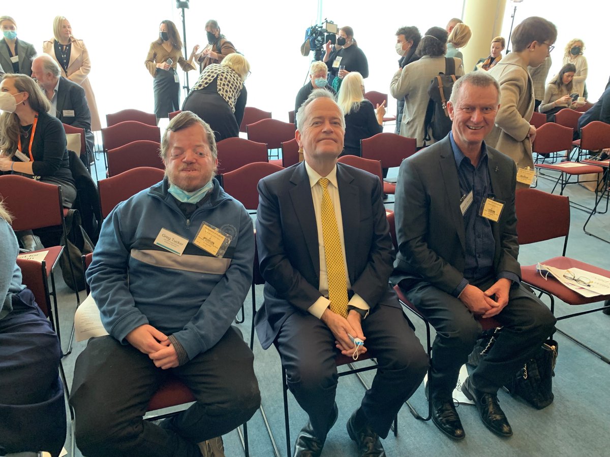 inclusionoz's tweet photo. Advocates Gavin Burner from @SACID_Adelaide and Greg Tucker from @VALID_Inc are in Canberra today with our CEO @CathMcAlpine to talk about employment for people with an intellectual disability with @BillShortenMP and others #EveryoneCanWork #EqualPayEqualRespect https://t.co/QtZ53oaNCG