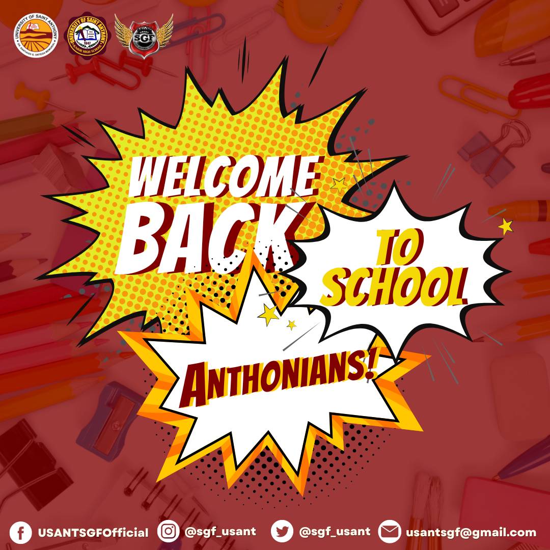 sgf_usant's tweet photo. JUNIOR HIGH SCHOOL, WELCOME BACK! 👋

Good Morning, Anthonians. Rise and shine ☀️

Today marks the start of classes for the Academic Year 2022 to 2023.

Welcome back to school and Good luck on your first day of class 💕

#JHSIsBack
#USANTJHS https://t.co/W06aO8pM6j