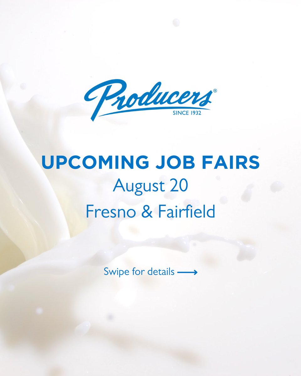 Producers Dairy on Twitter "WE’RE HIRING! We invite you to come visit
