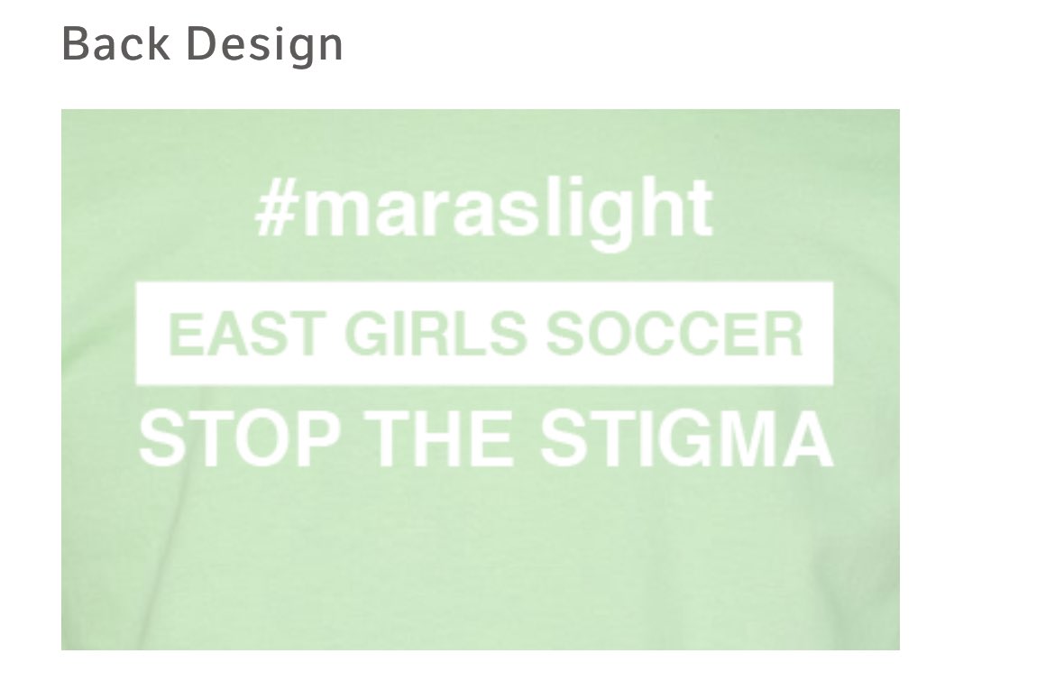The girls soccer team is selling t-shirts to promote mental health awareness! They’d be perfect to wear for mental health nights and green outs! Order Deadline is August 20th.                 mybstarkstore.com/eastgirlssocce…