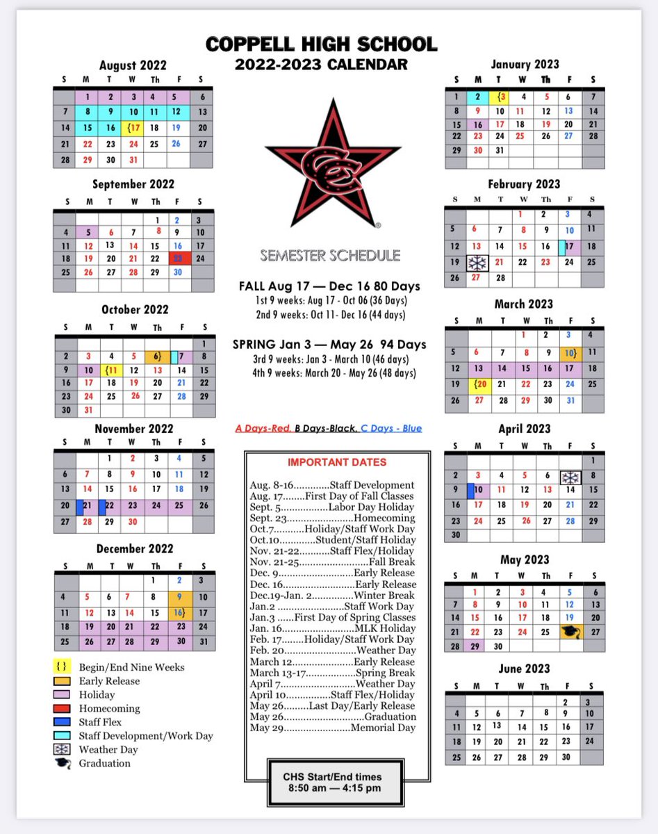 We cannot wait to see you tomorrow for our 1st day of the 2022-2023 school year. Here are some documents that might be helpful. #CHSLearnLoveServe #CFND @Coppellisd
