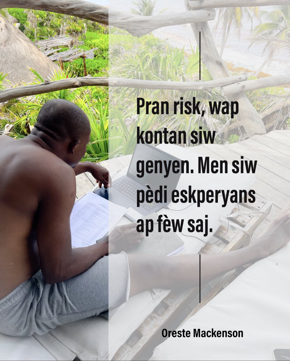 OresteMackenson's tweet photo. Pa pè pran risk, sel sel fason pouw reyisi! #Motivation https://t.co/ficHk902zZ
