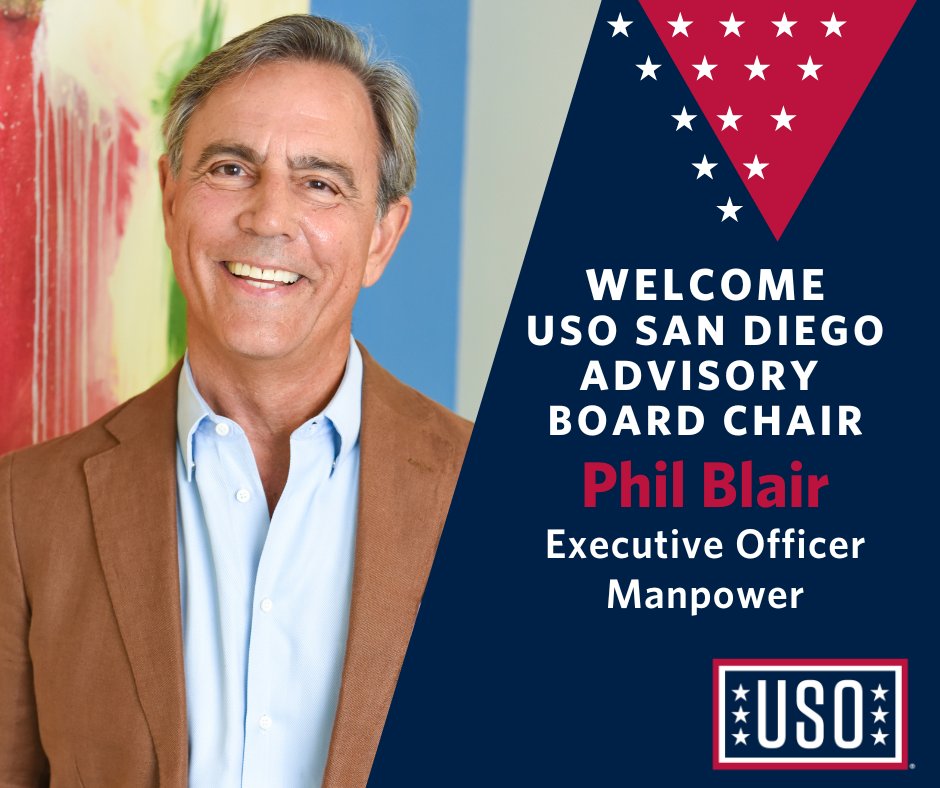 USOSanDiego's tweet image. Join us in welcoming our new USO San Diego Advisory Board Chair, Phil Blair. #BeTheForce