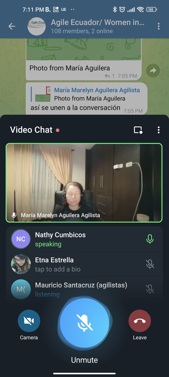 Hola comunidad iniciamos el café de <a href="/WomenInAgileEcu/">WomenInAgileEcuador</a> , te sumas a esta charla en un nuevo formato través de #Telegram ? Súmate t.me/agileEcuador?v…, facilitado por <a href="/marelynaguilera/">María Aguilera</a> <a href="/anthenoge/">Etna Estrella</a> 🔥