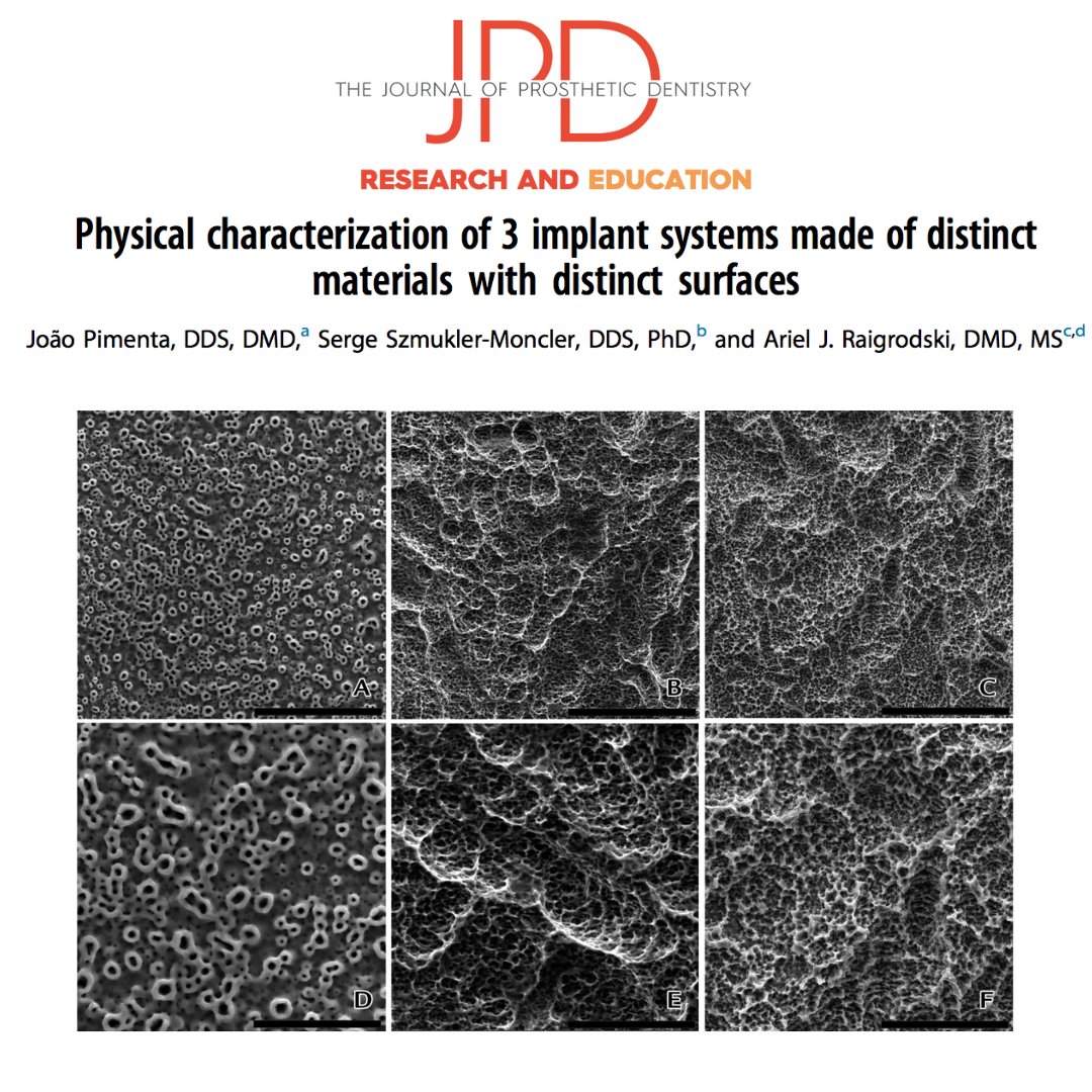 JPDentistry's tweet photo. This #researchandeducation article from the latest issue of #theJPD demonstrates high clinical #successrates for 3 #implant systems, indicating that #osseointegration can be obtained for a variety of surface states and materials. Learn more: https://t.co/0fSA1QFH8V https://t.co/aIpJ42xYvG