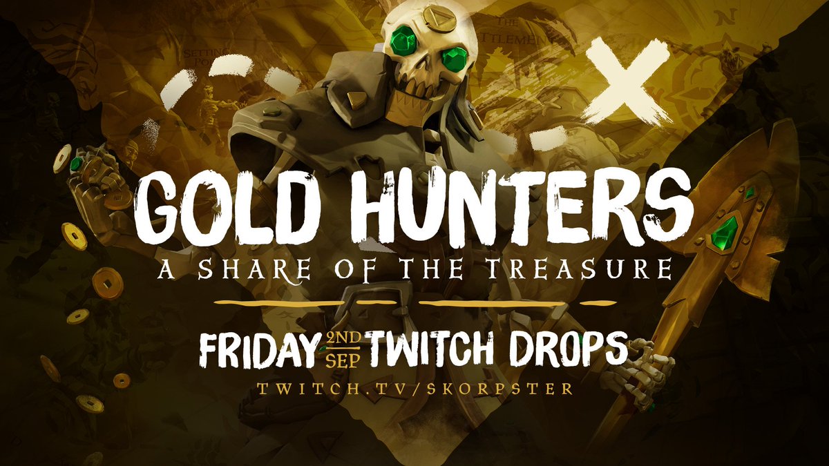 Skorpster's tweet photo. Hello fellow pirates we had to reschedule the drops!!, get your hands on a free drop for SoT now on Friday Sept 2nd, 2022 ONLY available on https://t.co/kGBtm6OWpi Let's Share and spread the word! Let's find that horizon! @SeaOfThieves @SeaofThievesTV #drops #SoTTV #seaofthieves https://t.co/sAccQGsQ5o