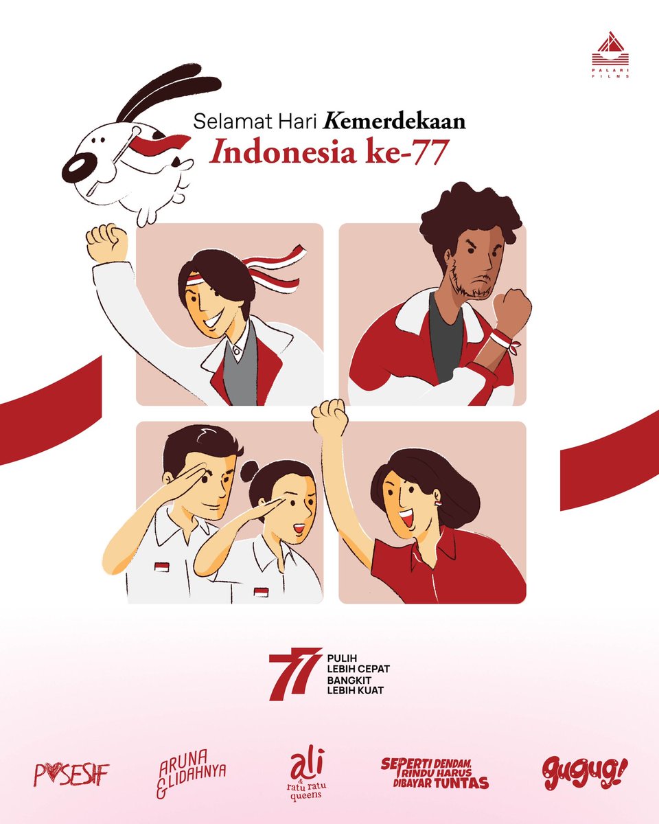 Kebebasan berpikir dan berkarya adalah hak segala bangsa. Dirgahayu Republik Indonesia ke-77! 🇮🇩

Pulih lebih cepat, bangkit lebih kuat!

#HUT77RI #PalariFilms