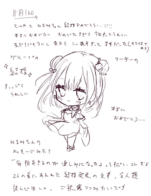 8月16日
おめでとうがやまない
#あまび絵日記 