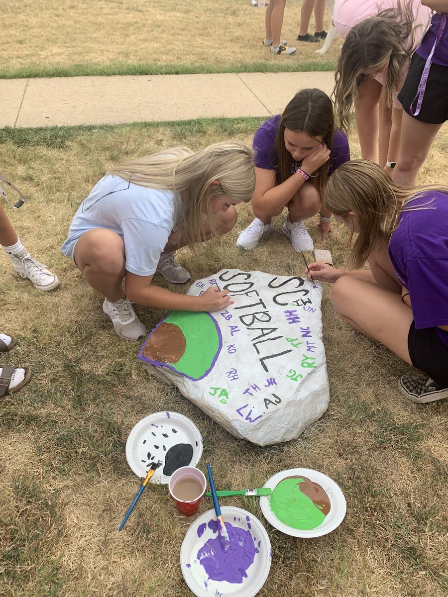 BuildersSB's tweet photo. Annual rock painting ceremony #builders https://t.co/g5NHmfW53E