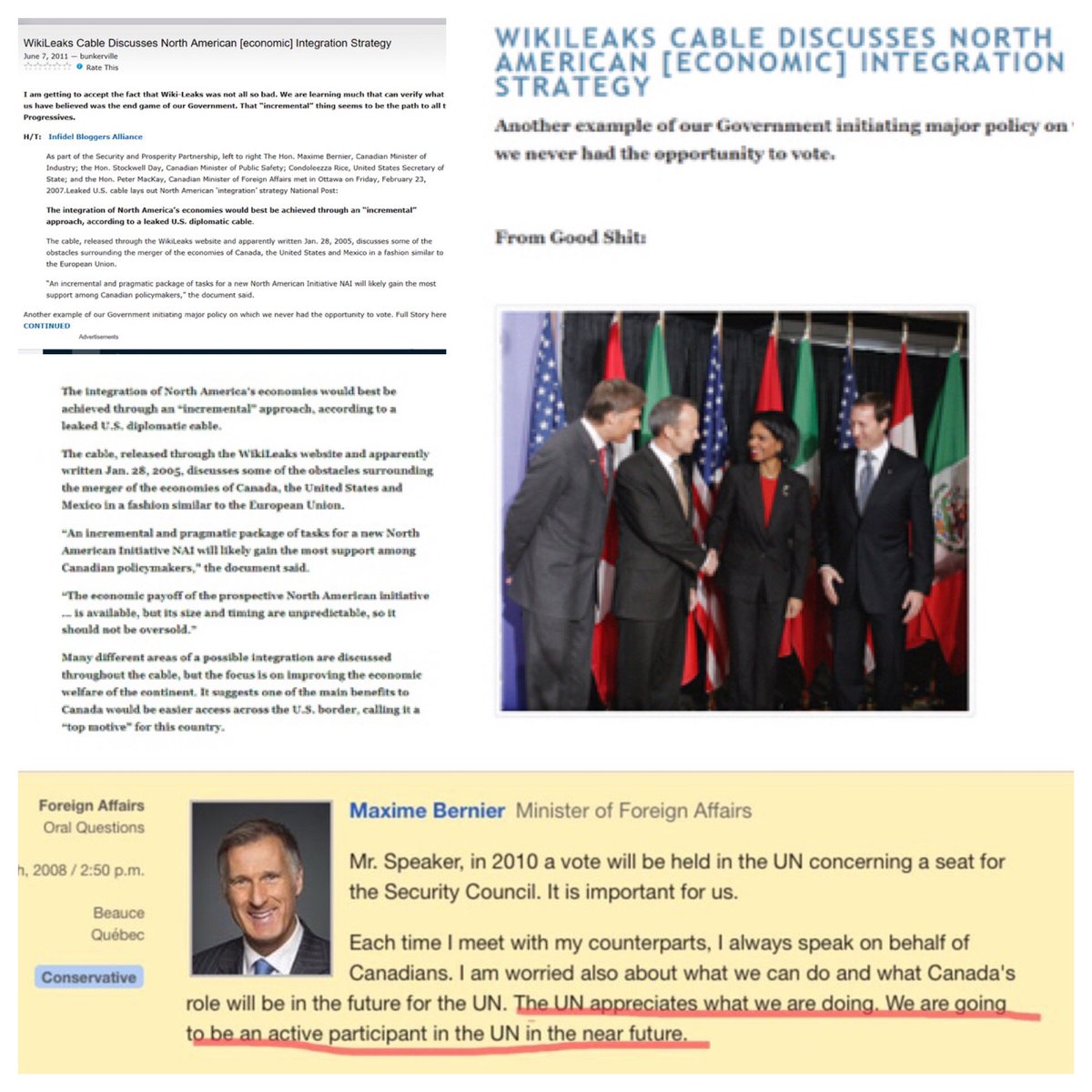 AGNCanada's tweet photo. @GiovaniBenichio You know who is controlled by the WEF? The one who refers to WEF and UN members as his “counterparts”, who helped formulate UNPA, and who also met with NAI to discuss the “incremental takeover” of Canada.
#LibConArtist is playing you for fools. #cdnpoli #Pierre4PM https://t.co/8QmDKHbxhZ