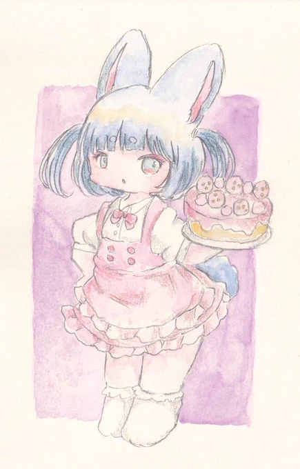 ウエイトレスちゃん。#イラスト #illustration #絵描きさんとつながりたい #イラストレーター #透明水彩 