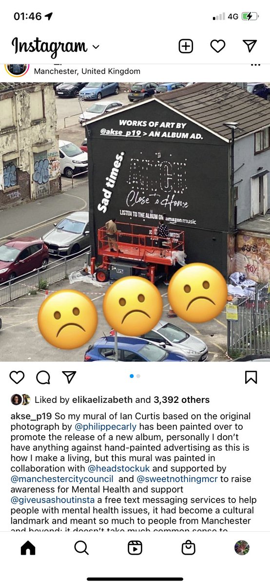 leanneparry2's tweet photo. @MENnewsdesk Aitch has had a massive mens mental health mural painted over with his new album cover…. https://t.co/dfdMI9inIn
