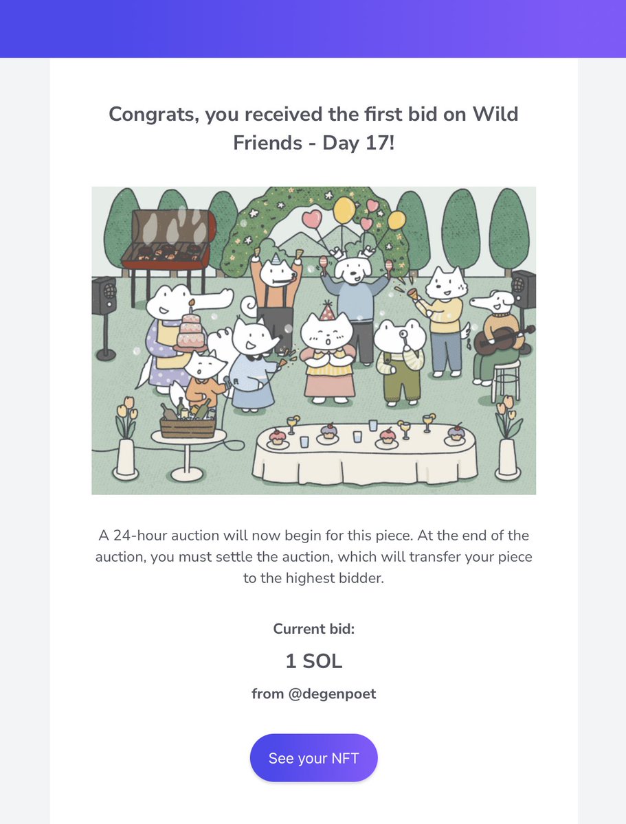 My birthday piece is sold 🎉💕✨
Thank you so much <a href="/degenpoet/">degen poet ⚛️⚡️</a> I couldn’t be more happy than this ❤️❤️
It’s 2 days to my birthday thank you for supporting my dream 💖✨
#sol #SolanaNFT #Solana #NFTs