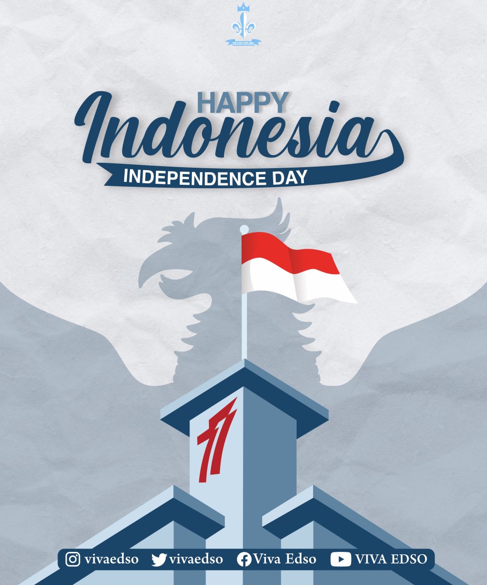 [Indonesia Independence Day]

"A great nation is a nation that values the services of its heroes."
-Ir. Soekarno

Let's salute to our great nation on its Independence Day!
——
#VIVAEDSO
#KABINETPRAKARSA
#BANGGAVOKASI