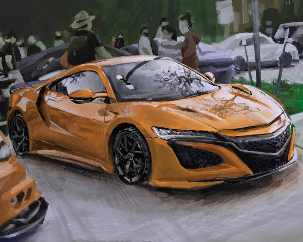 jonathanmalski's tweet photo. Orange Acura NSX painting from photograph
.
Check out the reference photo here: https://t.co/j3XKchKKZm
.
Practiced painting an orange car as I don't have much experience drawing them!
.
#art #digitalpainting #acura #carshow #people #Procreate #car https://t.co/W2swagMthB