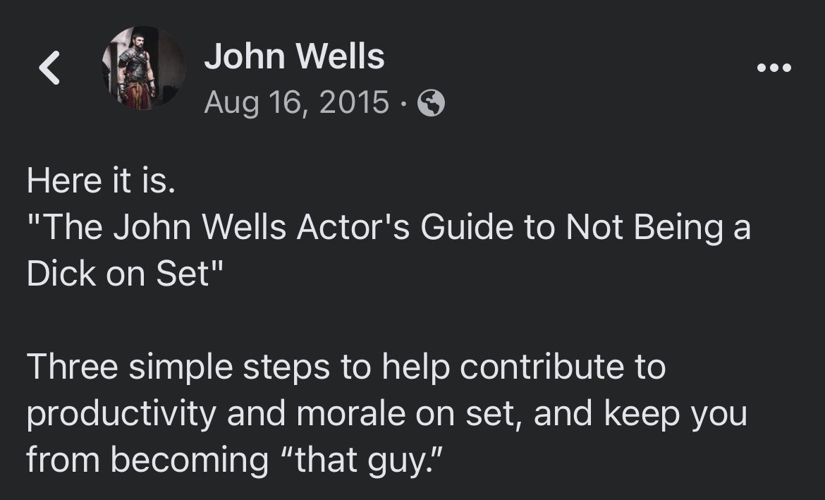 CedricGegel's tweet photo. Some wisdom from my good friend (and the ridiculously talented and overwhelmingly kind) @JohnScottWells (who needs to get on Twitter more) about how to handle time on set and how to be a professional while filming. Every word is true. Take it and run with it. https://t.co/jbkJbeSCwp