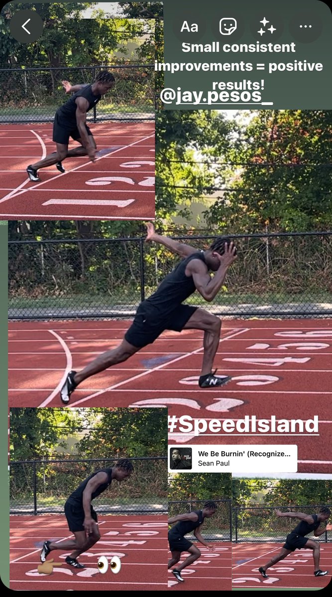 Working with ESPN Footballs Top 100s (#80), Josiah Brown on his acceleration. Small improvements but coming along. #SpeedIsland