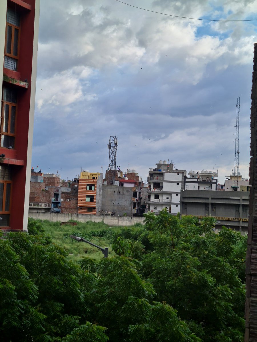 DelhiCopSatwant's tweet photo. The best thing about Delhi is that it always has something new to offer. #delhiweather #morningsky #Rollingclouds #birds https://t.co/YU5kxmud4d