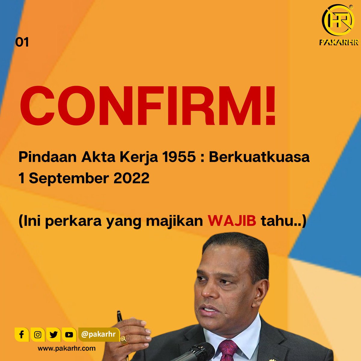 salwazlan's tweet photo. “Pindaan akta kerja 1955”

Haritu dah diumumkan yang Akta Kerja 1955 telah dipinda dan akan dikuatkuasakan pada 1 September 2022. 

Mesti ramai majikan yang still tak jelas dan perlukan info pasal penguatkuasaan ni kan?🤨

Ini perkara yang majikan WAJIB tahu >>> https://t.co/QANtxFyO8E
