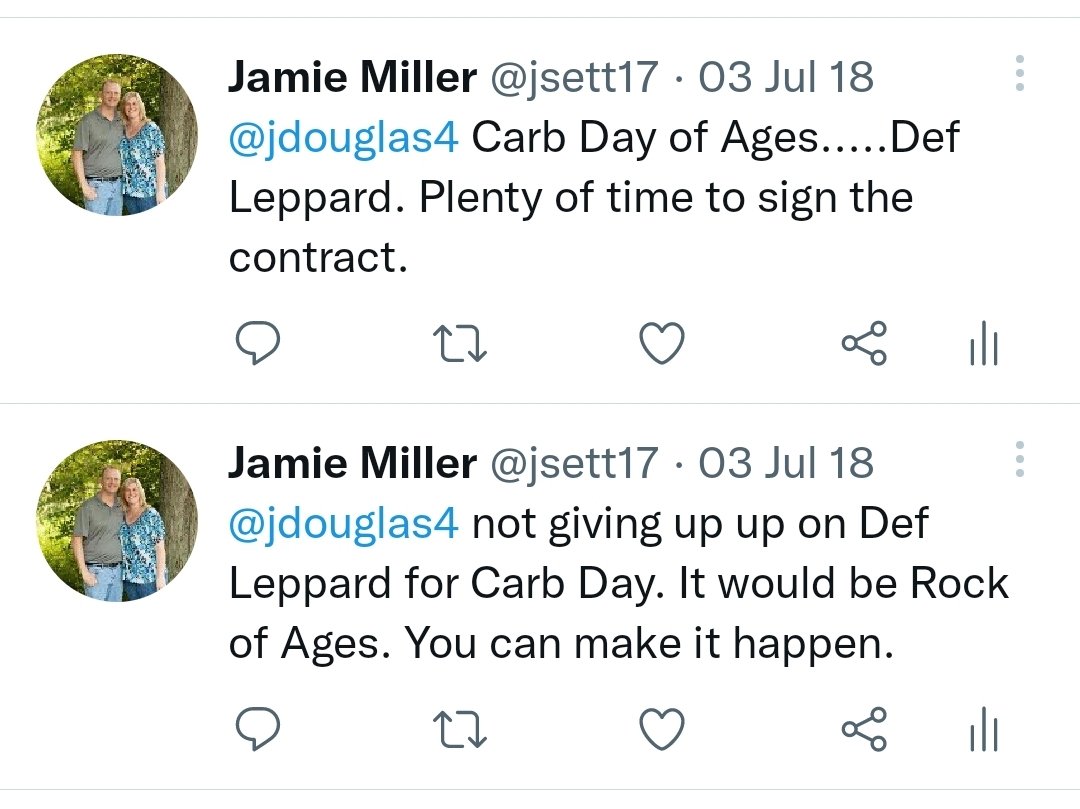 jsett17's tweet photo. @jdouglas4 Def Leppard should be a Carb Day concert. We had twitter exchange about this in 2018. Section 215 of the Stadium Tour is in. Feel free to invite me to one of your coffee meetings and we can discuss. This and other IMS ideas. https://t.co/YoOZHTMc8c