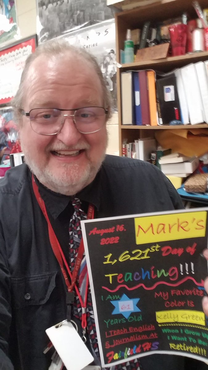 SchoolOfBraam's tweet photo. Today is Day One of my 10th year of teaching English and Journalism at Fairfield. Get ready Tribe ... me and my Tribal Tribune student staff will hit the streets soon to record the good things happening here! #SchoolOfBraam #TeacherTribe #FairfieldPride #TribalTribune #FCSDNews https://t.co/LB1U7ZVll3